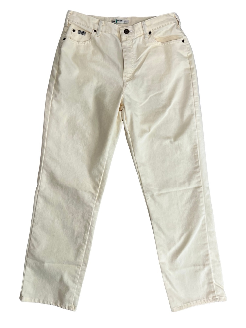 Lee Relaxed Straight Leg Jeans Women’s Size 10 Butter Cream Denim High Rise